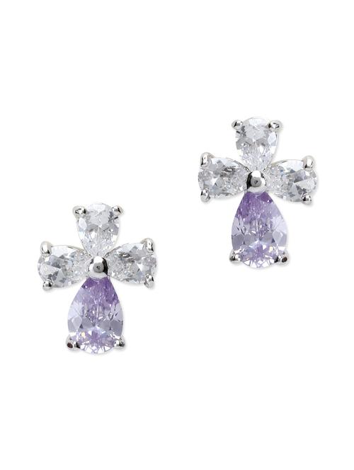 zircon crystal embellished cross studs - 9615604 - Very Small Image - 1
