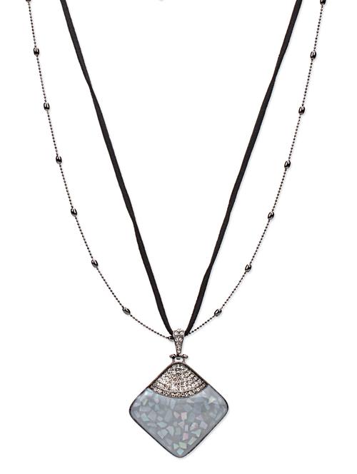 swarovski crystal embellished layered necklace - 9615669 - Very Small Image - 1