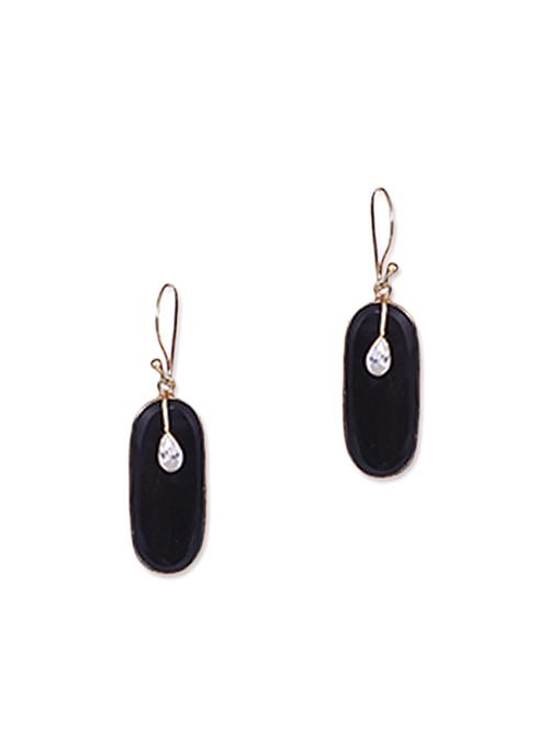 black embellished sterling silver earrings - 9618159 - Very Small Image - 1
