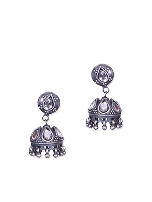 sterling silver beaded jhumkas - 9618198 - Very Small Image - 1