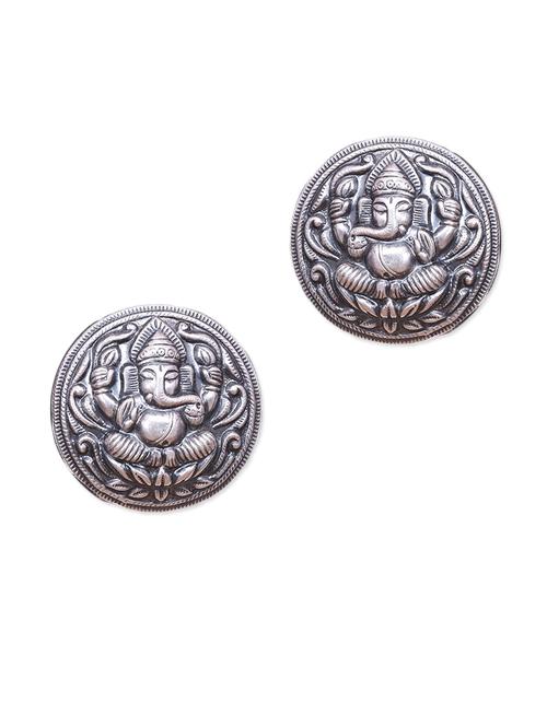 sterling silver embossed studs - 9618229 - Very Small Image - 1