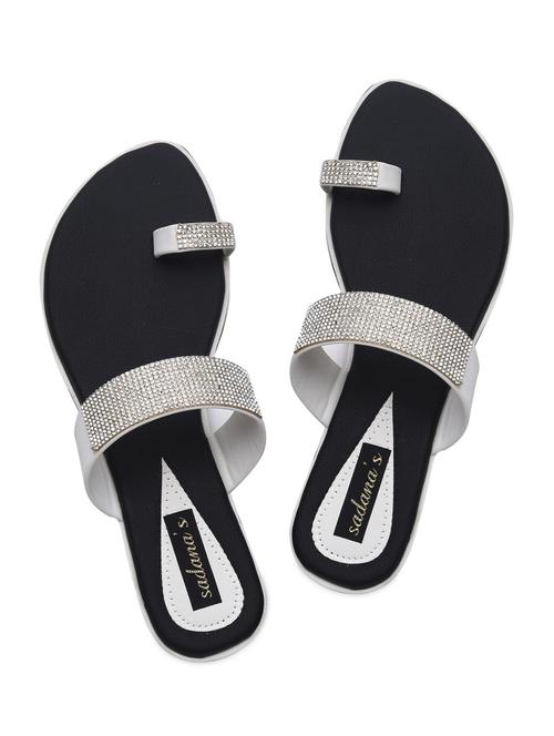 monochrome embellished leatherette flats - 9618831 - Very Small Image - 1