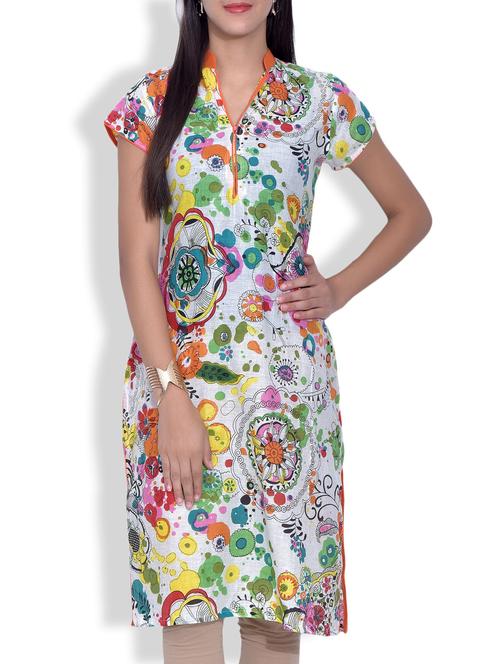 multicolor cotton straight kurta - 9620846 - Very Small Image - 1