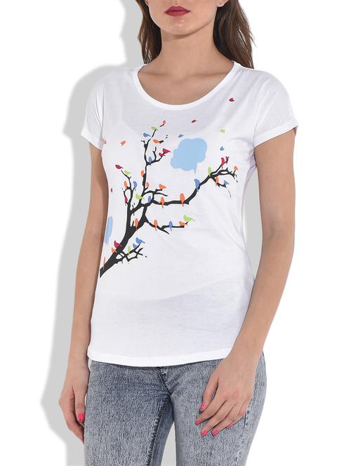 white tree printed cotton knit top - 9620938 - Very Small Image - 1