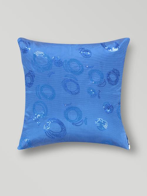 set of 2 blue sequined cotton cushion covers - 9621837 - Very Small Image - 1