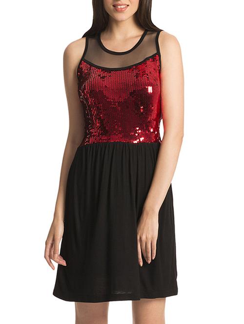 red and black sequined viscose dress - 9622670 - Very Small Image - 1