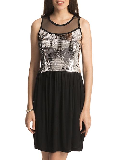 silver and black sequined viscose dress - 9622671 - Very Small Image - 1
