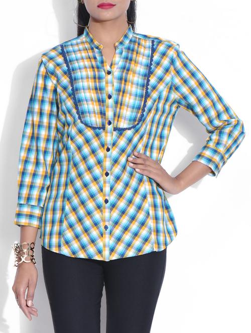 multicolored checkered cotton shirt - 9622891 - Very Small Image - 1