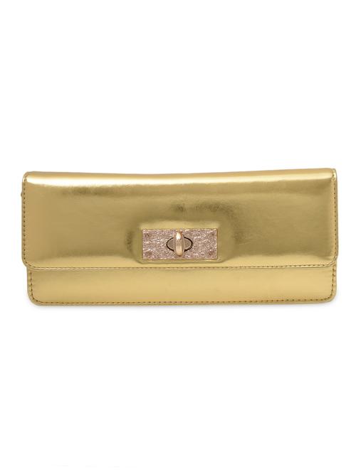 gold leatherette sling clutch - 9623062 - Very Small Image - 1