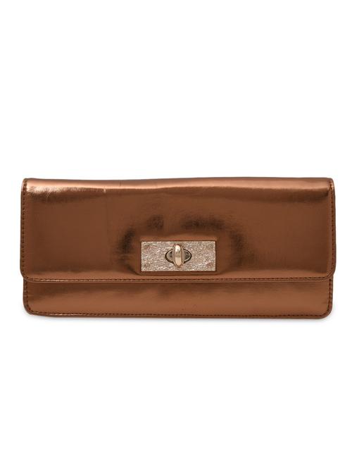 bronze leatherette sling clutch - 9623063 - Very Small Image - 1