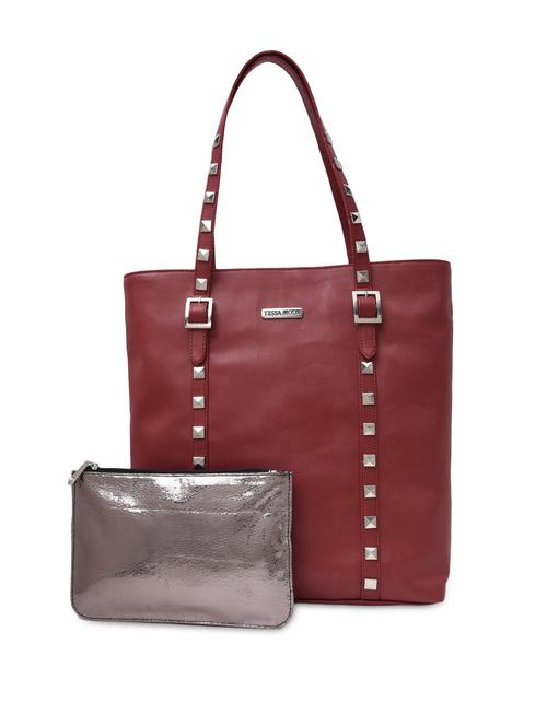 maroon leatherette handbag with pouch - 9623071 - Very Small Image - 1