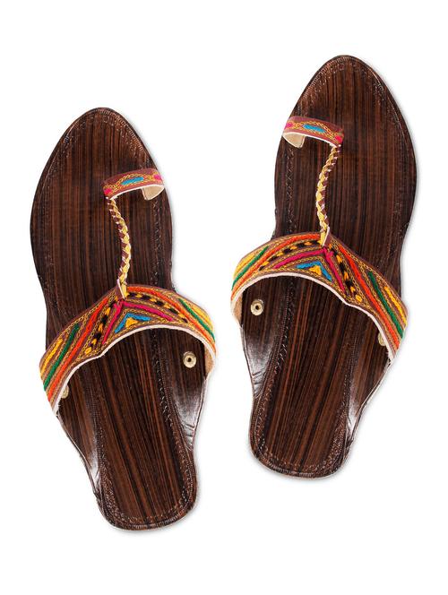 brown leather open toed flats - 9623884 - Very Small Image - 1