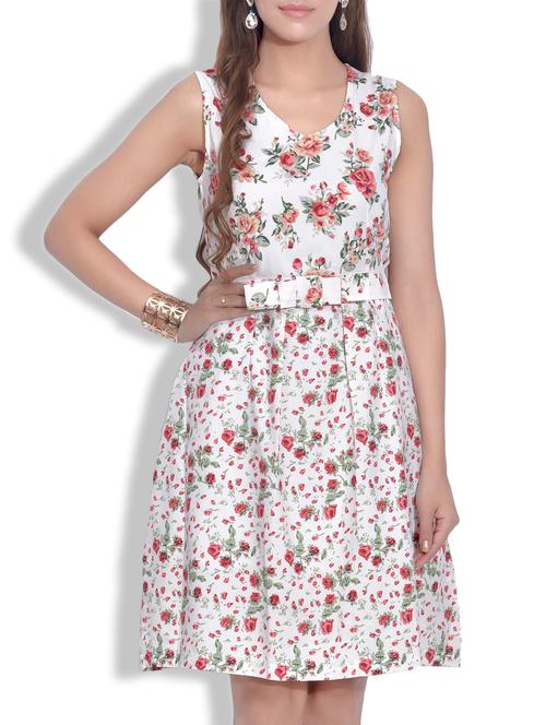 white printed dress - 9625480 - Very Small Image - 1