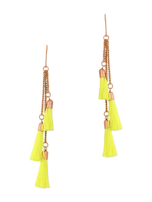 green tasseled earrings - 962558 - Very Small Image - 1