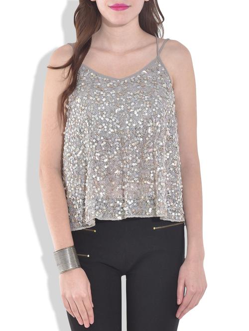grey and silver spaghetti top - 9626354 - Very Small Image - 1