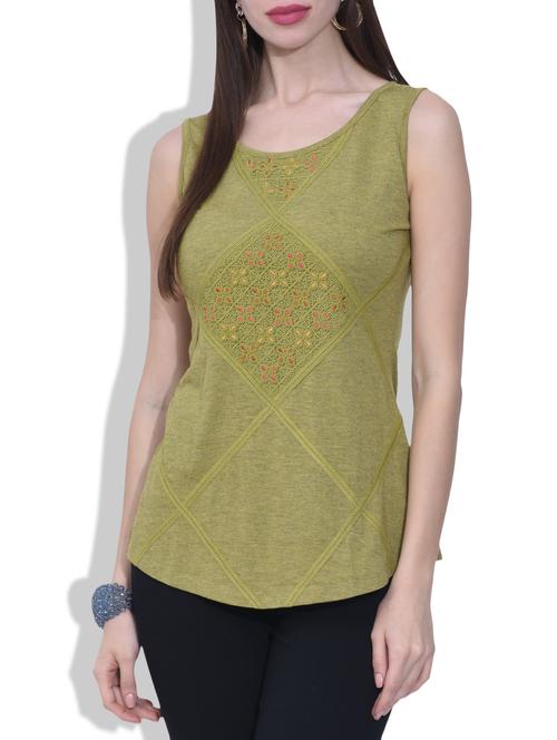 green knitted polyviscose embroidered - 9628920 - Very Small Image - 1