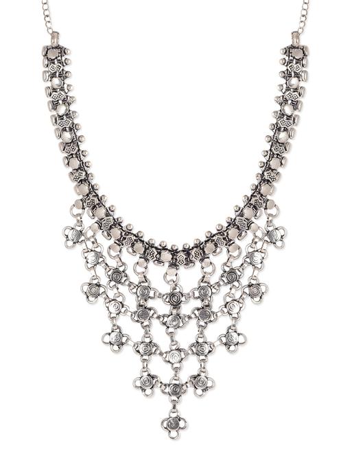 silver tiered statement necklace - 9631748 - Very Small Image - 1