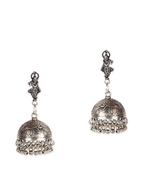 silver krishna jhumki earrings - 9631761 - Very Small Image - 1