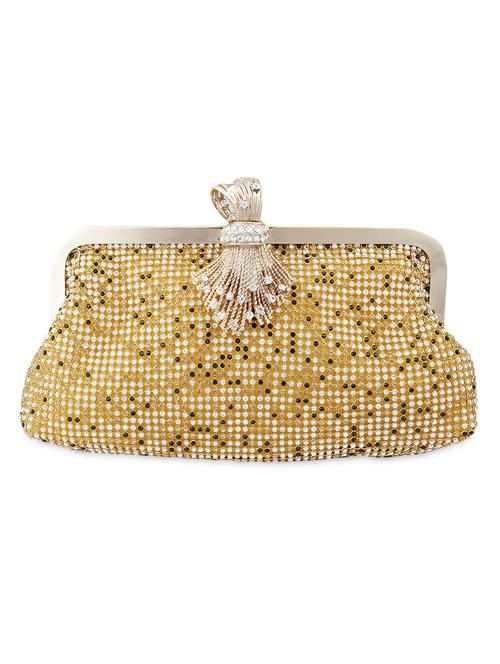 gold embellished clutch - 9632907 - Very Small Image - 1