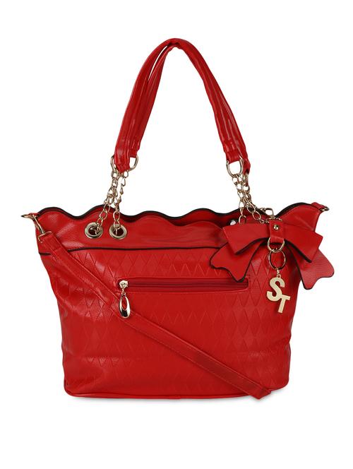 red faux leather printed shoulder bag - 9633030 - Very Small Image - 1