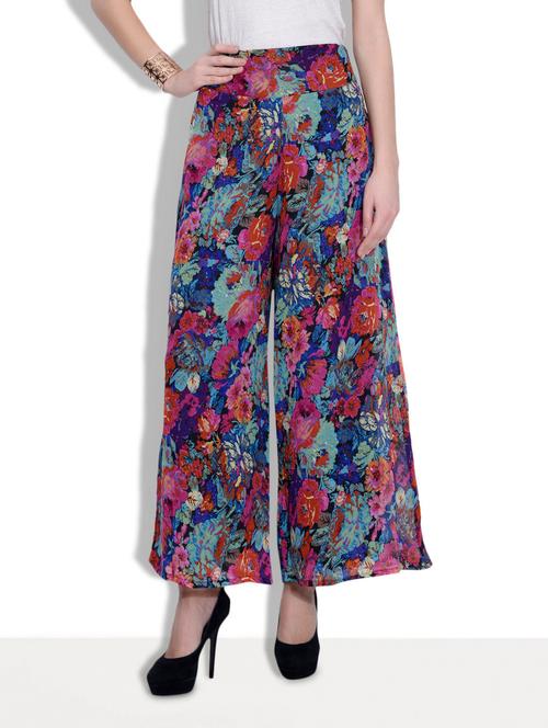 multicolored printed polygeorgette palazzo - 9633937 - Very Small Image - 1