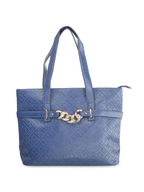 blue leatherette studded handbag - 9634151 - Very Small Image - 1