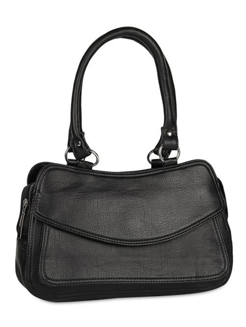 solid black faux leather handbag - 9635311 - Very Small Image - 1