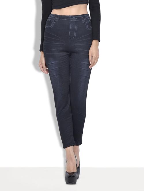 black printed woolen jeggings - 9638199 - Very Small Image - 1