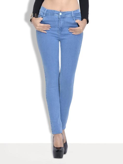 solid blue denim jeans - 9638209 - Very Small Image - 1