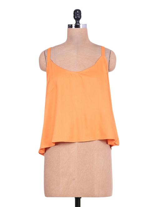 solid orange cotton spaghetti top - 9638292 - Very Small Image - 1