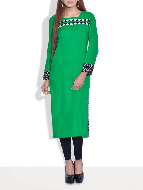multicoloured rayon printed kurta - 9640398 - Very Small Image - 1