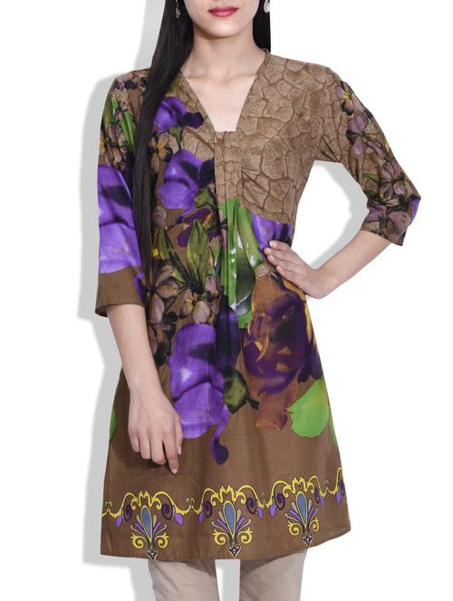 multicoloured cotton printed kurta - 9640518 - Very Small Image - 1