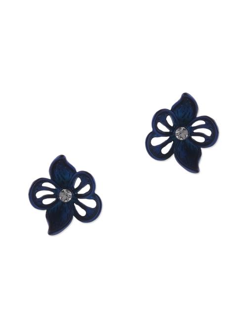 blue enamel embellished stud earrings - 9640800 - Very Small Image - 1