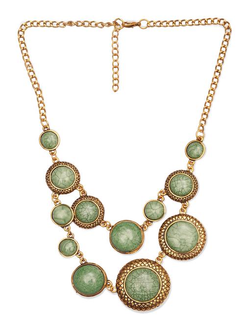 green stone sculpted multi discs necklace - 9640976 - Very Small Image - 1
