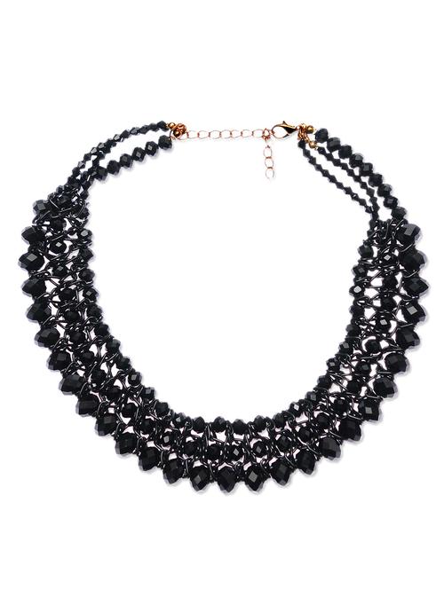 black stone embellished statement necklace - 9640984 - Very Small Image - 1