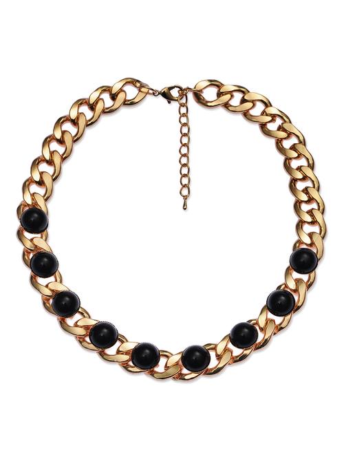 gold pearls embellished chain necklace - 9640988 - Very Small Image - 1