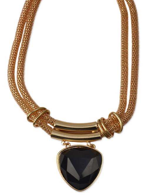 black n gold geometrical statement necklace - 9641004 - Very Small Image - 1