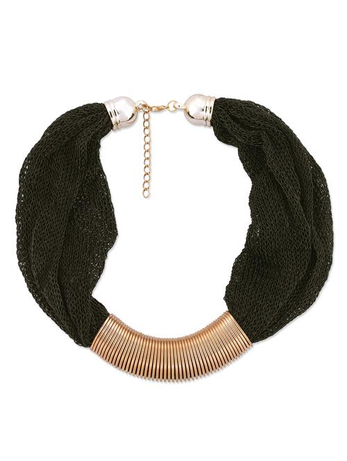 black and gold striated necklace - 9641029 - Very Small Image - 1