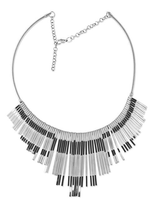 silver fringed statement necklace - 9641037 - Very Small Image - 1