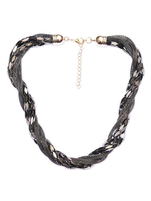 black embellished hollow twisted necklace - 9641043 - Very Small Image - 1
