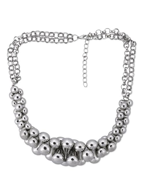 silver circular beads cluster necklace - 9641052 - Very Small Image - 1