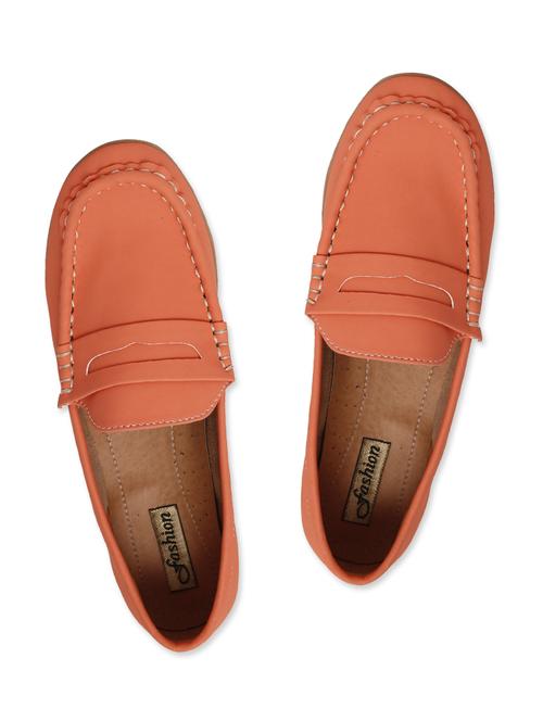 solid orange leatherette loafers - 9641280 - Very Small Image - 1