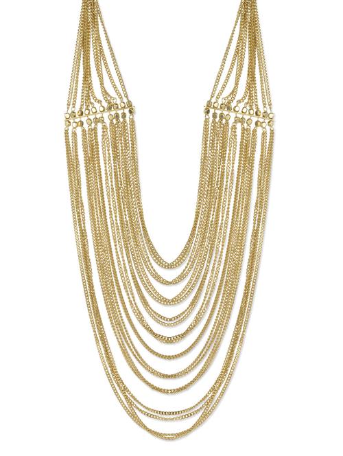 ethnic multi-layered gold chain necklace - 964169 - Very Small Image - 1