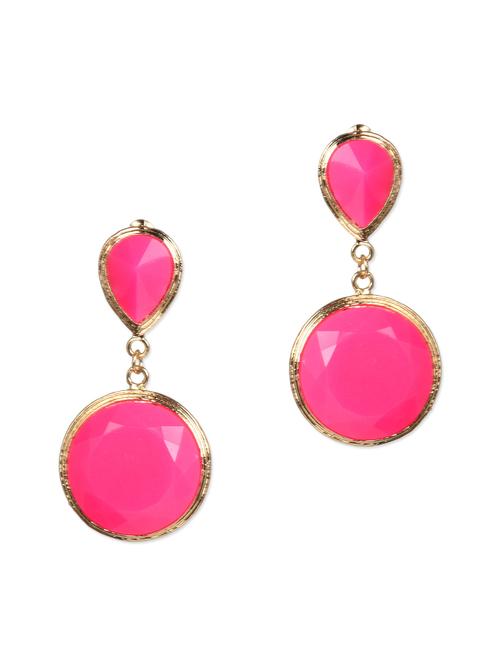 Circular acrylic beads drop earrings - 964301 - Very Small Image - 1