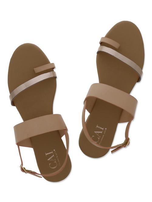 peach faux leather flat sandals - 9643734 - Very Small Image - 1