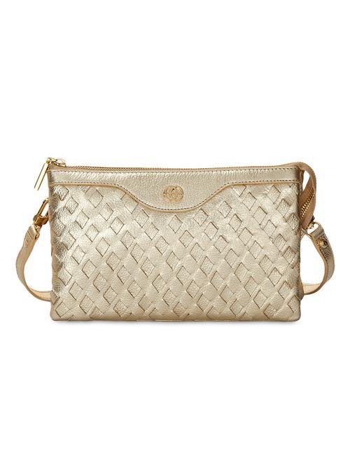 gold textured leather sling bag - 9643787 - Very Small Image - 1