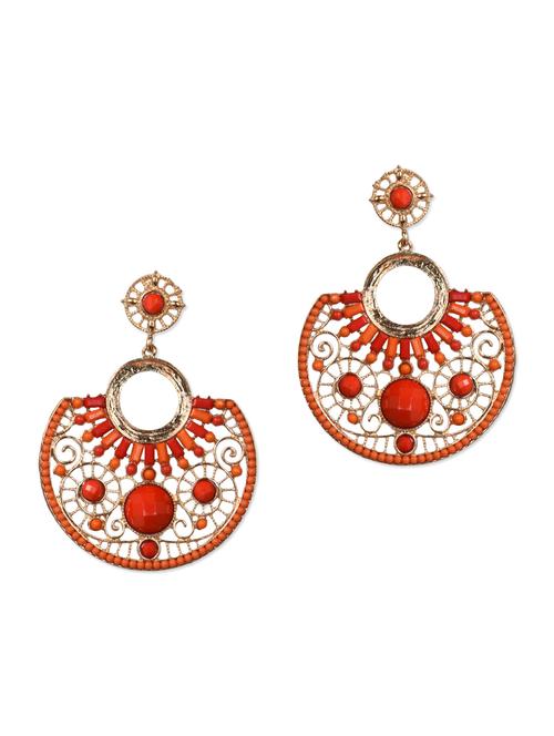 Orange acrylic beaded earrings - 964411 - Very Small Image - 1