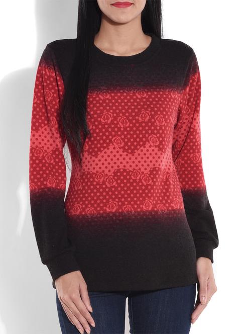 red and black acro wool pullover - 9644198 - Very Small Image - 1