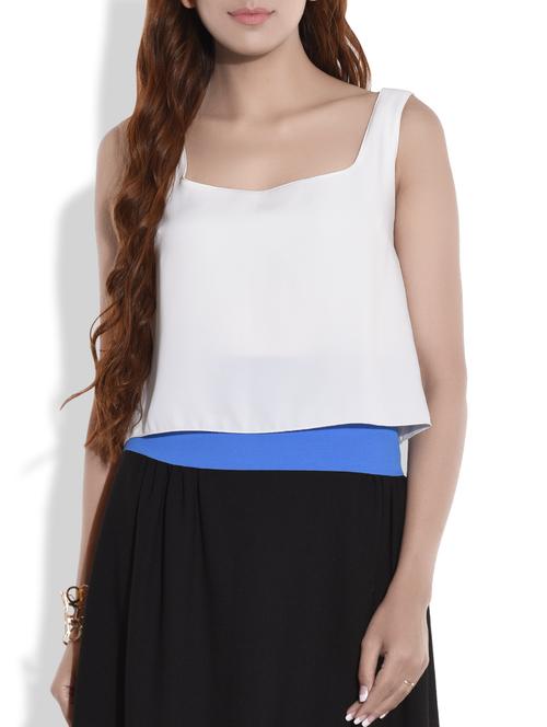 white and black sleeveless dress - 9644241 - Very Small Image - 1