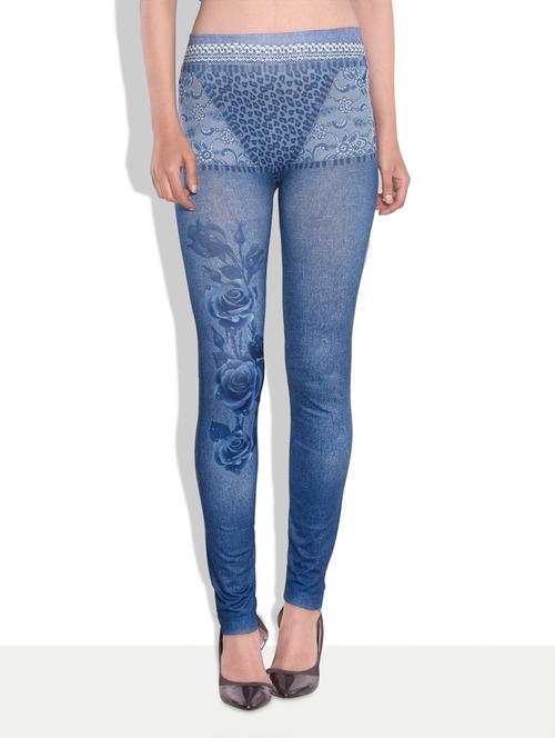 light blue printed jeggings - 9646305 - Very Small Image - 1